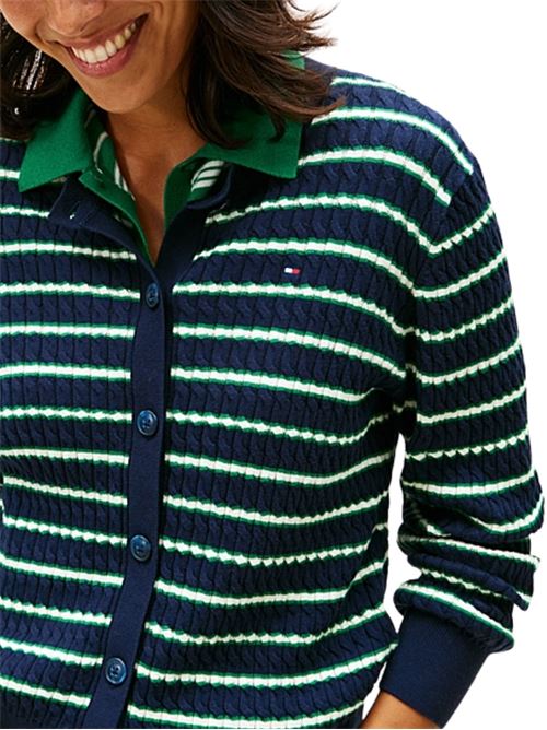 Cardigan in cotone a trecce Tommy Hilfiger | WW0WW433290CK